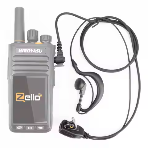 HIROYASU HI-B8 PoC Walkie Talkie Earpiece G-Style Two-wire Earphone with in-line Microphone and PTT