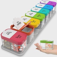 1PCS Large 7 Day Pill Organizer - 2 Times a Box Case XL Am Pm Container Holder Daily Medicine Weekly