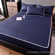Include 2-pillowcase ❅ summer cooling bed mat Ice Silk mattress set quilted sheet foldable soft bedding sets cool sleep pillowcases full single Queen King protector