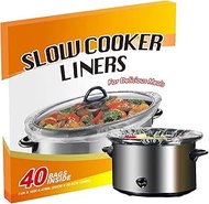 FASOZUKA Slow Cooker Liners 40×Cooking Bags Small Size Disposable Pot Liners, Fit 1QT to 3QT for Slo