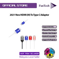 FunTech Type-C to HDMI 4K 30Hz Male HDMI Adapter Cable for ANDROID MACBOOK SAMSUNG LG PROJECTOR TV S