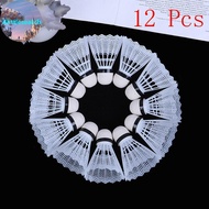 Alittlesearch 12 Pcs White Plastic Badminton Ball Shuttlecos Sport Training Sport MY