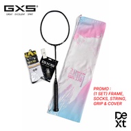 GXS Black Hole Version 1 Badminton Racket – 6U Ultra-Light Head Heavy Power Racket