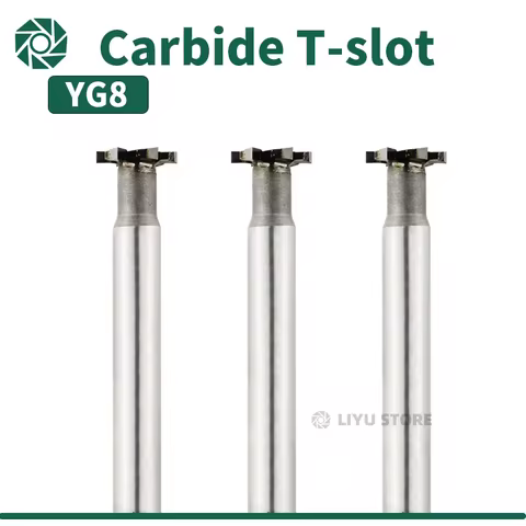 Alloy T-Slot Milling Cutter Tungsten Steel Rough Inserted Straight Shank For Hardness Metal Keyway E
