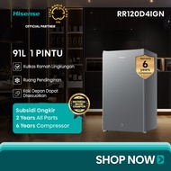 Hisense Kulkas 1 Pintu - RR120D4IGN - 91L Single Door - (Refrigerator) Lemari Es【Net Capacity 91L】【S