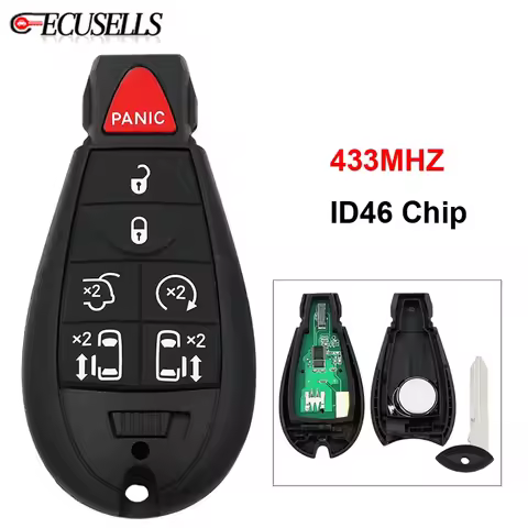 6+1/7 Button Remote Smart Car Key 433MHz ID46 Chip M3N5WY783X For Chrysler Town & Country 2008 2009 