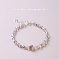 原創設計金草莓純銀碎銀子水晶手鏈超七毒液均碼可調節長度