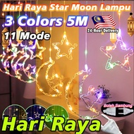 👍5M Lampu raya LED Eid al Fitr Lighting Curtain Fairy String Light Lampu Curtain Birthday Wedding Pa