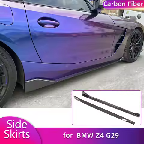 Full Carbon Fiber Side Skirts Extensions for BMW Z4 G29 M40i Convertible 2019-2023 Car Side Door Bum