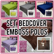 Homemade Embossed Plain Queen & King Size Bedcover Set / Uk 200, Uk 180 & Uk 160 / Bed No. 1, 2 & 3