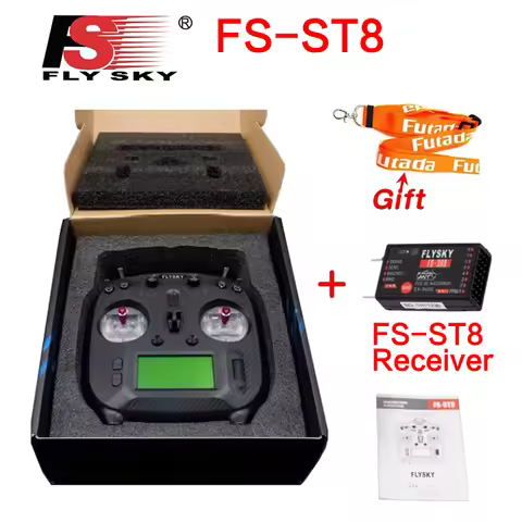 FLYSKY FS-ST8 2.4G 10CH ANT RGB Assistant 3.0 Radio Transmitter with FS-SR8 Receiver for RC Airplane