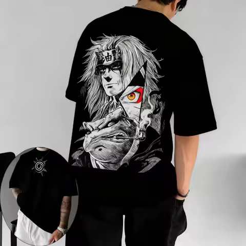 2026 New Naruto Shippuden Vintage Washed T-Shirt,Uchiha Obito Print,Casual Short Sleeve Cotton Tee f