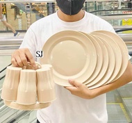 Aesthetic 13in1 Plastic Plate Set with Plastic Cup rack/Plato Baso Set