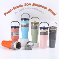 900ml 304 Stainless Steel Handheld Thermos Insulated Vacuum Tumbler Mugater Bottle with Straw Handle