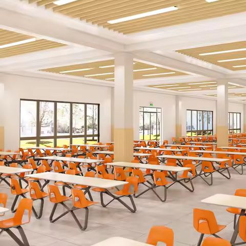 Cafeteria Set College Student and Chair Ergonomic Student and Chair Set