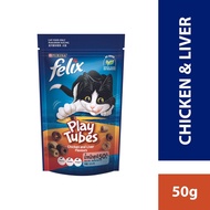 PURINA Felix Play Tubes Chicken & Liver Dry Cat Treats (1 x 50g)