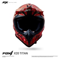 Helm JPX Cross Full Face X20 Titan - Fluorescent Red Doff