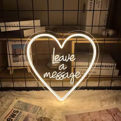 Leave A Message Neon Sign Sculpture Personal Custom-tailor LED Lights For Wedding Family Party Decor
