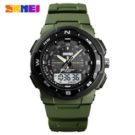 Jam Tangan Pria SKMEI 1454 Dual Time strap Rubber Tahan Air