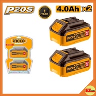 INGCO P20S 20V 2 PCS LI-ION 4.0AH BATTERY VALUE PACK COSLI240312