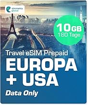 Simmetry Europe & US Data eSIM 10GB 180 Day Compatible with eSIM Enabled iOS and Android Devices Hot