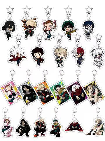 My Hero Academia Acrylic Keychain, Deku Bakugo Todoroki Charm, Boku no Hero Academia Anime Keyring, 