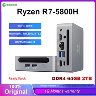 SZBOX S58 Mini PC AMD Ryzen7 5800H CPU Support Windows 10/11 DDR4 3200MHz AMD WiFi6 NUC Max 64GB RAM