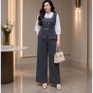 Set of women's fashion white sleeve clothes big size 60kg to 98kg
