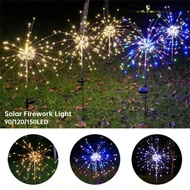 Solar Decorative Lights 90 150 Led Fireworks Lights 8 Pattern Fairy String Lights for Holiday Garden