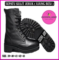 SEPATU PDL TNI POLRI SECURITY TALI RESLETING MOTIF KULIT JERUK  Sepatu PDL Satpam Security  / Sepatu
