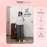 MeiMei Summer Women's Outfit Set Plaid Shirt + Wide Leg Pants for School and Work Wear ST19411 Ver1