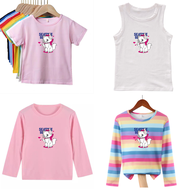 Baby Girl Shirt Moisture Wicking Round Neck T-shirts Children Unisex Rainbow Tshirt Baju T Shirt Budak Perempuan T-Shirts for Girls