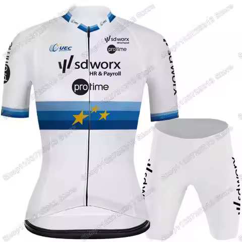 2025 Women Team SD Worx Cycling Jersey Set European Champion France Tour Cycling Clothing Road Bike 