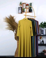 dress manset span size M sampai XXXL lengan panjang bahan jersey zoya