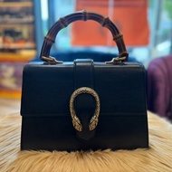 【舊愛新歡】Gucci黑色酒神竹節兩用包