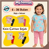 (6-36M) Set Baju Budak Perempuan Baby Girl SDM T-Shirt Seluar Panjang Baby Clothing