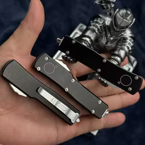 Micro Mini Bounty Hunter OTF Knife UTX70 Tech D2 Blade Portable Outdoor Small Pocket Knife CNC T6061