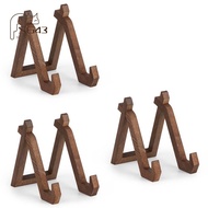 3 PCS Wooden Plate Holder Display Stand, Decorative Picture Frame Photo Stand Wood Color for Decorat