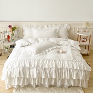 Ruffle Duvet Cover Queen Twin 100%Washed Microfiber 3pcs Bedding Duvet Cover Set, Shabby Chic Farmho