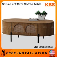 (FREE Installation+Shipping) KBS Safura 4FT Oval Coffee Table / 2 Drawers Storage / Mid-Century / L1
