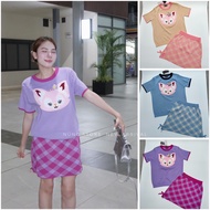 (Original photo) Fox embroidered shirt Set mixed with checkered bow tie