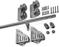 Sliding Barn Door Kit 3.3ft-13ft Sliding Ladder Library Full Set Hardware Rolling Track (No Ladder) 