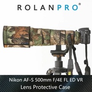 ROLANPRO Waterproof Lens Coat for Nikon AF-S 500mm F/4E FL ED VR Lens Camouflage Rain Cover Lens Pro