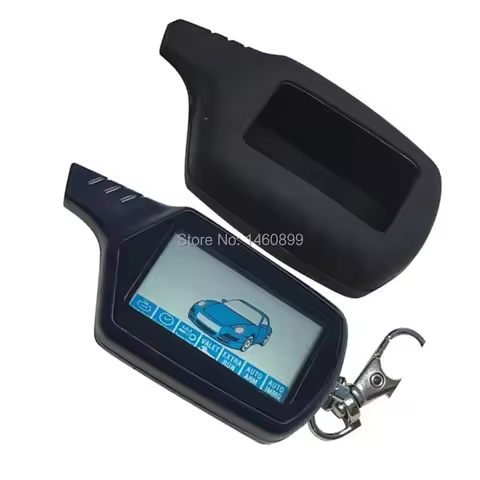 B9 LCD Remote Control Keychain + Silicone Key Case Body Cover for Russia Two Way Car Alarm System St