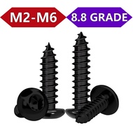 Grade 8.8 Black Pan Head Hex Socket Self Tapping Screws M2-M6 for Wood & Metal High Strength 【BY-XMB