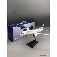 38cm with Light French Airlines Airbus A220-300 Simulation Airliner Aircraft Model Ornaments Civil A