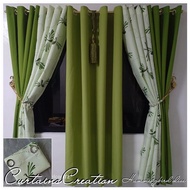 WindowStyleMNL 3in1 "Bird Green" Curtain 5-8 feet