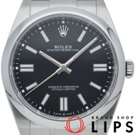 二手勞力士蠔式恆動41腕錶，型號124300，含原廠錶盒及保固卡，不鏽鋼男士腕錶，黑色，拋光處理，成色極佳。