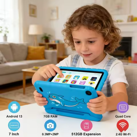 7 INCH 7GB（3GB+4GB) DDR3 RAM 64GB ROM Gift Silicon Bracket Case Android 13 KID Tablet X300 Allwinner