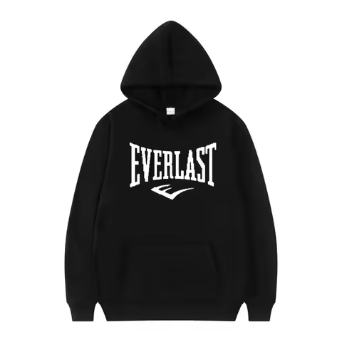 Unisex Everlast Logo Hoodie Gray Casual Sport Style Sweatshirt for Fitness & Fashion Enthusiasts